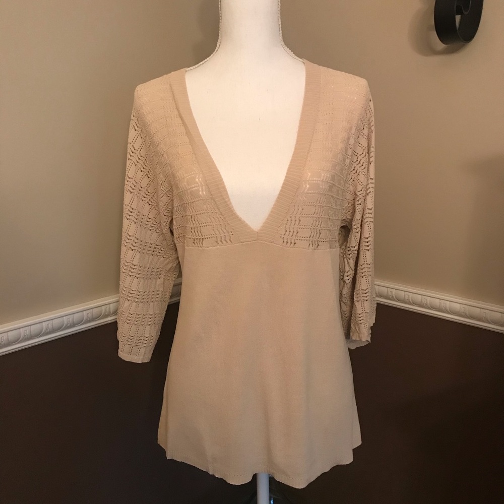 Loft top, taupe with sheer top - Picture 1 of 4